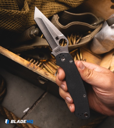 Spyderco Paramilitary 2 Tanto Compression Lock Knife Black G-10 (3.4" Satin M4)